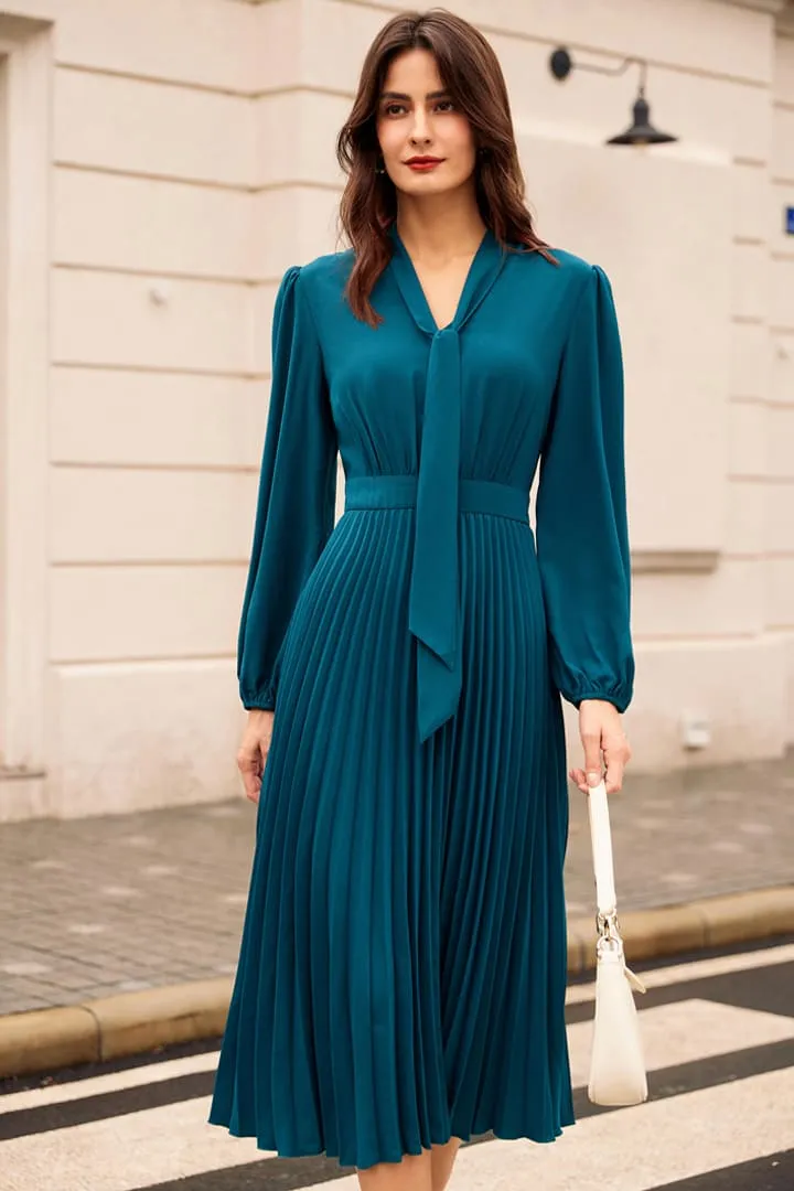 Casual Pleated Flowy Long Sleeve Midi Dresses sold by Grace Karin product image thumbnail 2