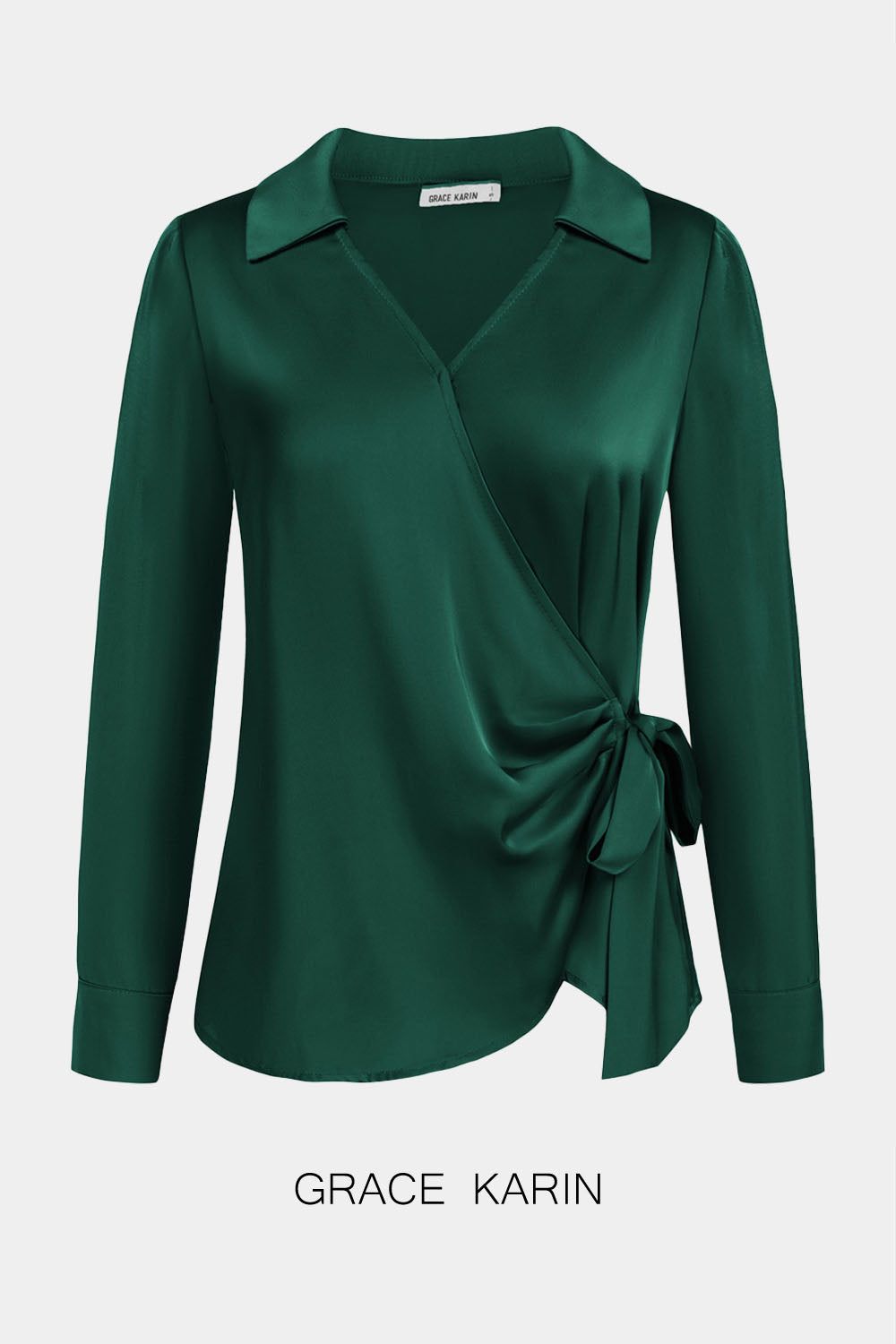 GRACE KARIN Surplice V-Neck Blouse Lapel Collar Pullover Tops sold by Grace Karin product image thumbnail 3