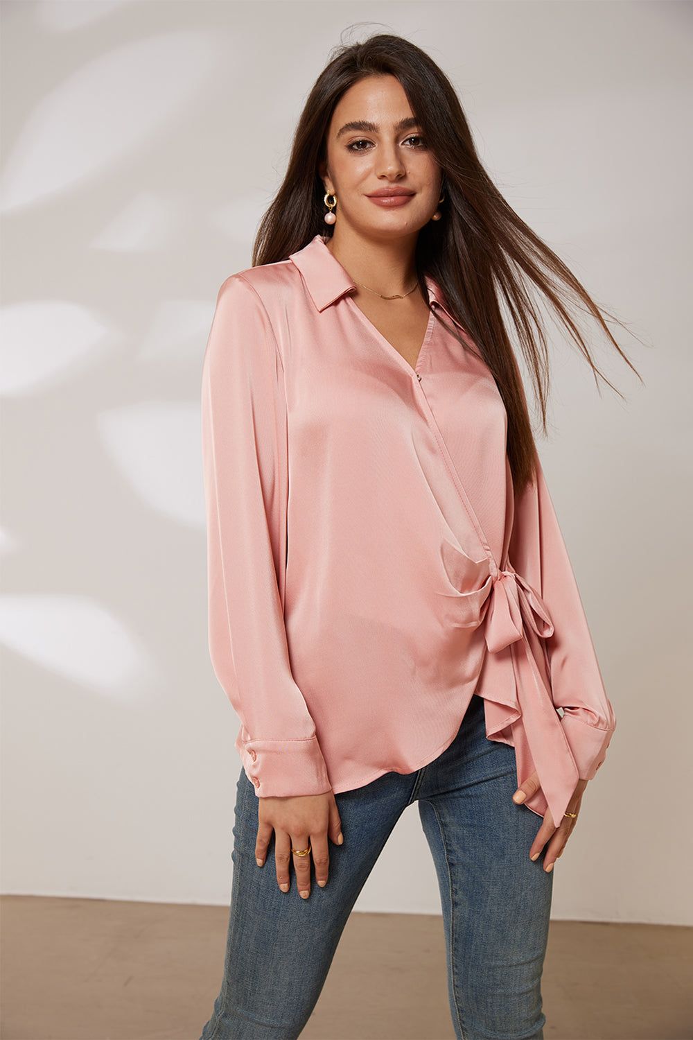 GRACE KARIN Surplice V-Neck Blouse Lapel Collar Pullover Tops sold by Grace Karin product image thumbnail 6