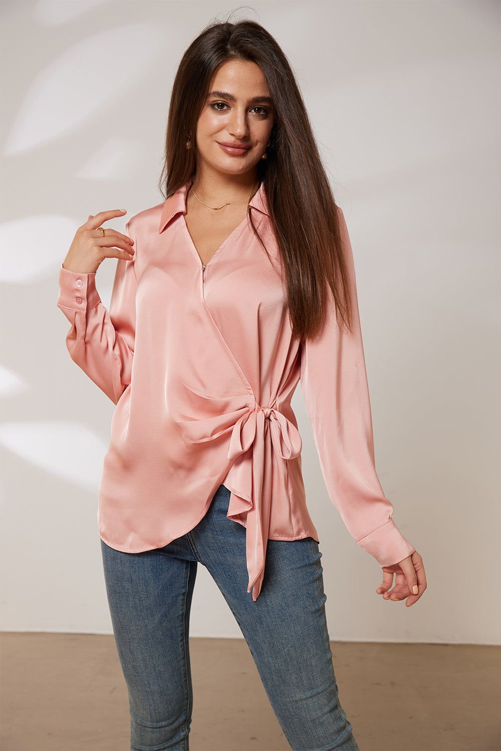 GRACE KARIN Surplice V-Neck Blouse Lapel Collar Pullover Tops sold by Grace Karin product image thumbnail 5