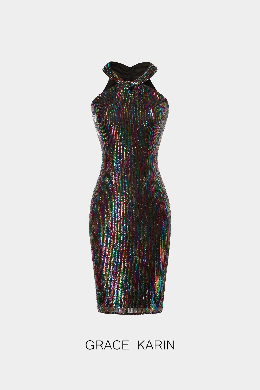GRACE KARIN Sequined Halterneck Bodycon Party Dress sold by Grace Karin product image thumbnail 6