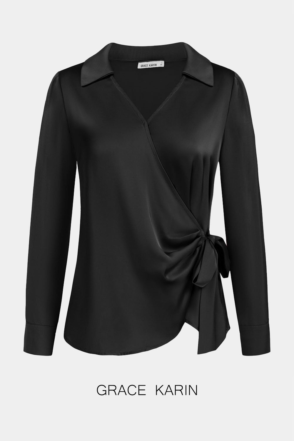 GRACE KARIN Surplice V-Neck Blouse Lapel Collar Pullover Tops sold by Grace Karin product image thumbnail 10