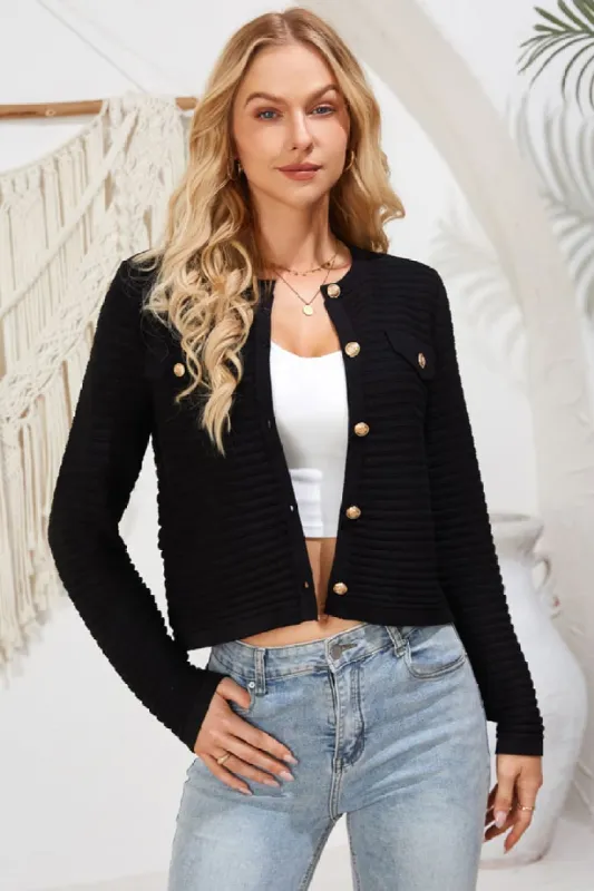 Open Front Button Down Knit Sweater Cardigan sold by Grace Karin