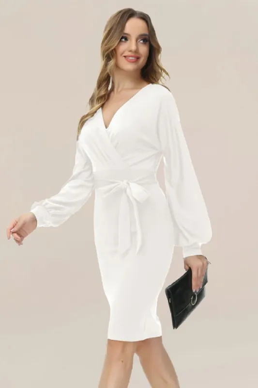 GRACE KARIN Women Defined Waist Dress OL Long Sleeve V-Neck Bodycon Dress sold by Grace Karin