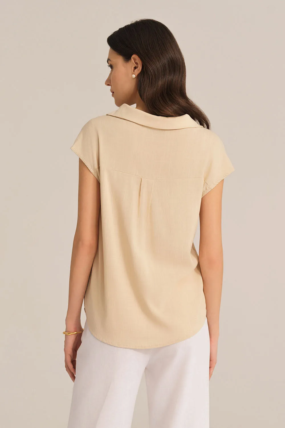 Casual Lapel Collar Loose Fit Pullover Tops - Apricot sold by Grace Karin product image thumbnail 4