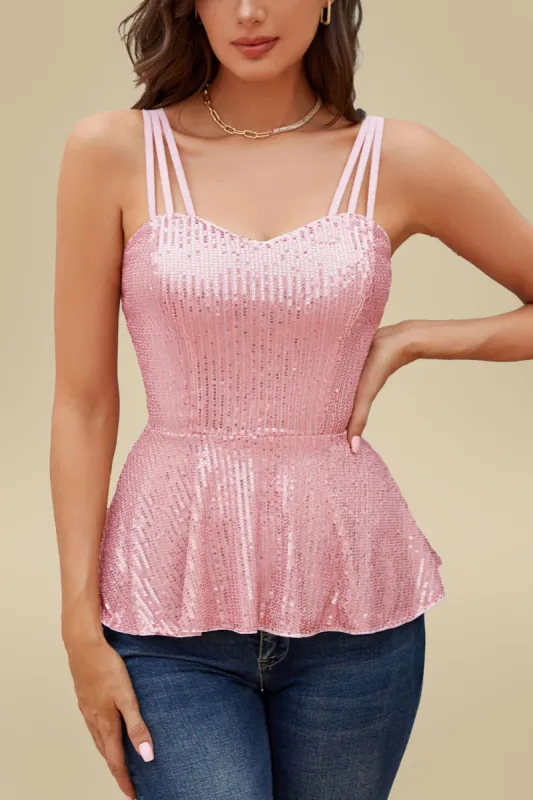 GRACE KARIN Triple Strap Sequined A-Line Cami Tops sold by Grace Karin