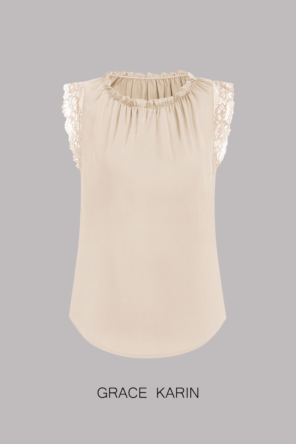【$19.99 Flash Sale!】GRACE KARIN Ruffed Sleeveless Lace Vest Shoulders Tops sold by Grace Karin product image thumbnail 5