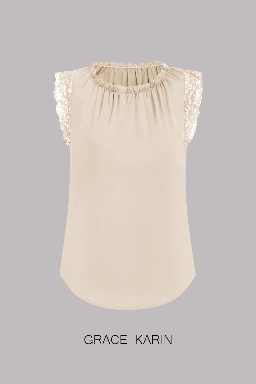 GRACE KARIN Ruffed Sleeveless Lace Vest Shoulders Tops sold by Grace Karin product image thumbnail 4