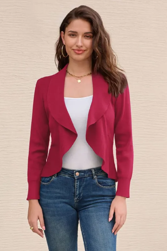 GK Women Shawl Lapel Cardigan Long Sleeve Open Front Sweater Knitwear sold by Grace Karin