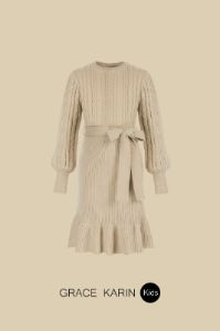 GRACE KAEIN Kids Mermaid Hem Crew Neck Knitted Sweater Dress sold by Grace Karin