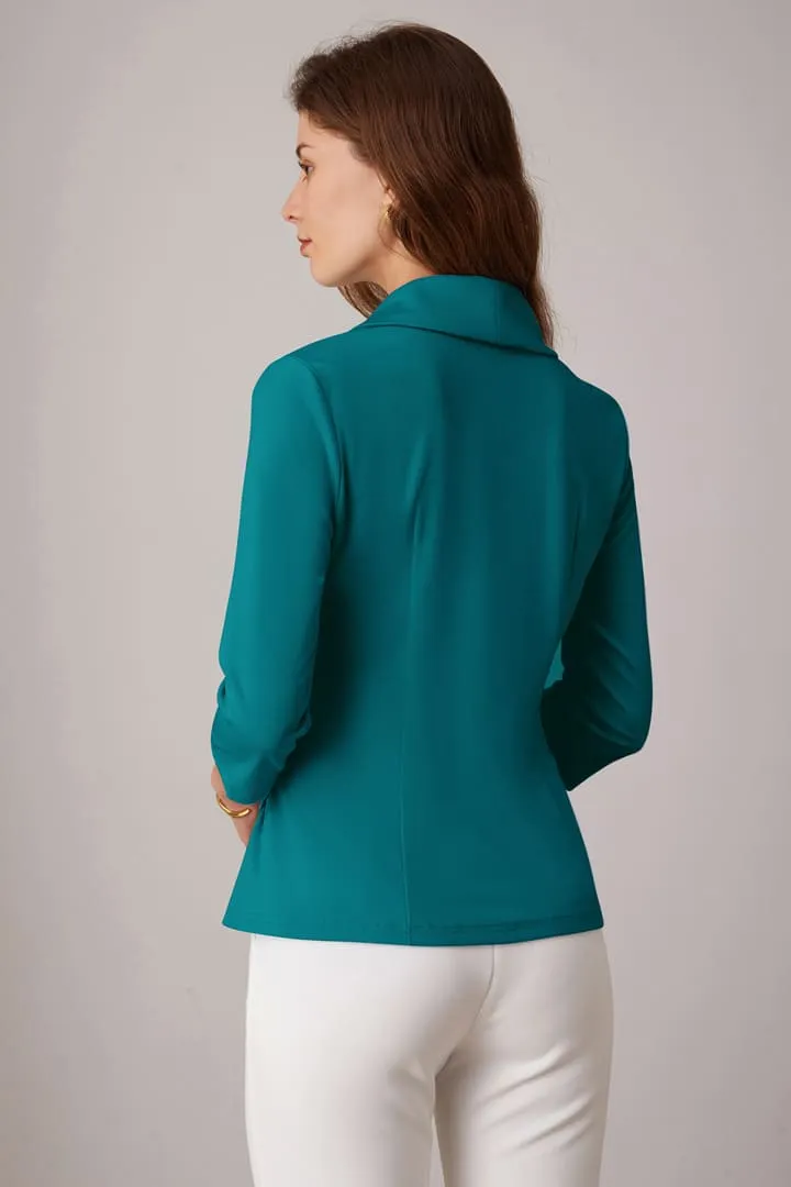 Casual V Neck 3/4 Sleeve Asymmetrical Tops sold by Grace Karin product image thumbnail 3