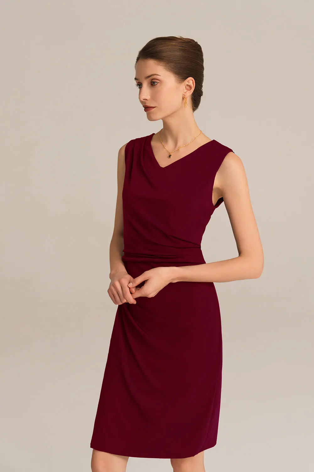 Ruched Bodycon Hips-Wrapped Dress - Red sold by Grace Karin product image thumbnail 2