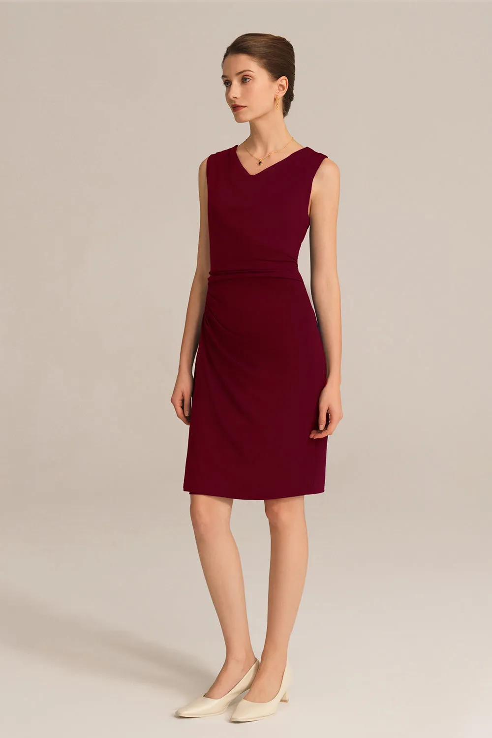 Ruched Bodycon Hips-Wrapped Dress - Red sold by Grace Karin product image thumbnail 5