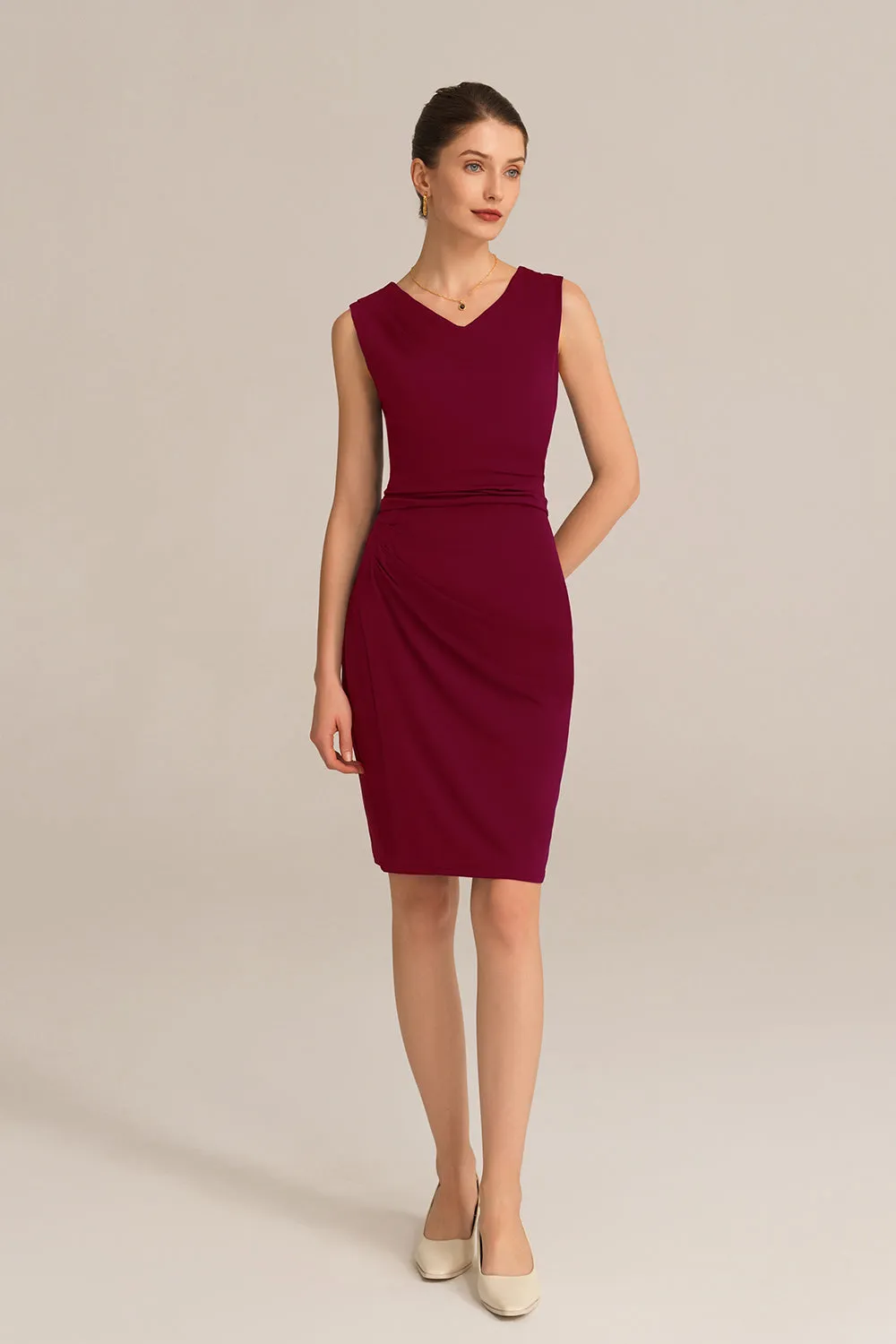 Ruched Bodycon Hips-Wrapped Dress - Red sold by Grace Karin product image thumbnail 3