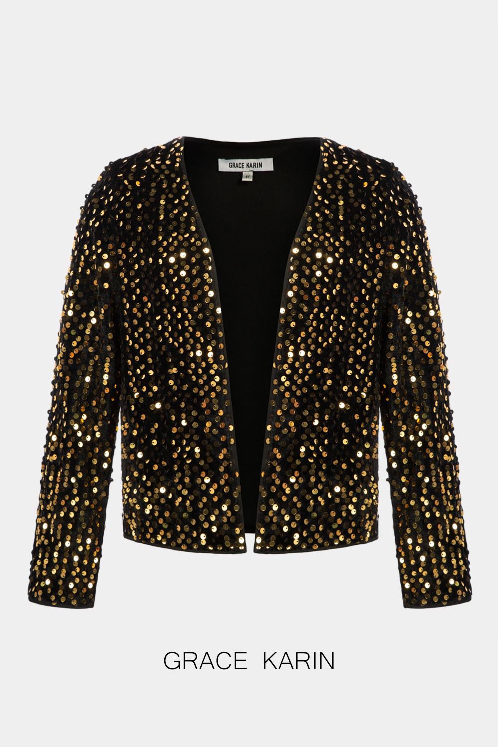 GRACE KARIN Sequined Party Shrug Little Girls Long Sleeve Open Front Bolero sold by Grace Karin product image thumbnail 4