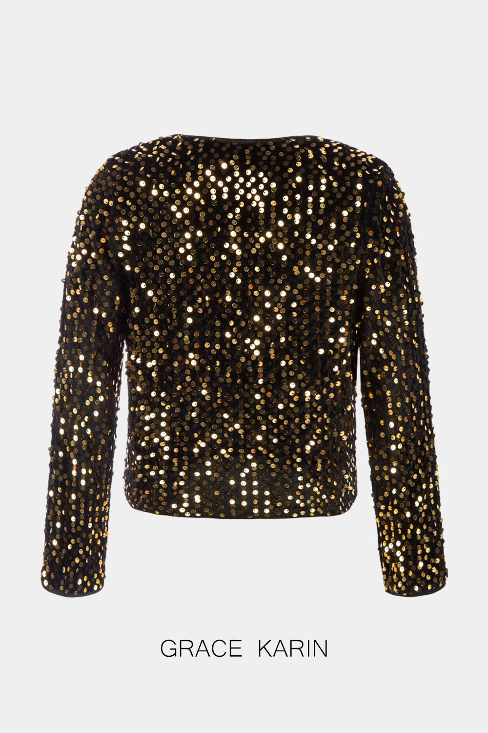 GRACE KARIN Sequined Party Shrug Little Girls Long Sleeve Open Front Bolero sold by Grace Karin product image thumbnail 5