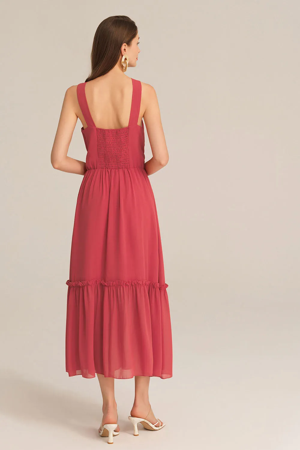 Ruched Halterneck Flared A-Line Dress - Red sold by Grace Karin product image thumbnail 3