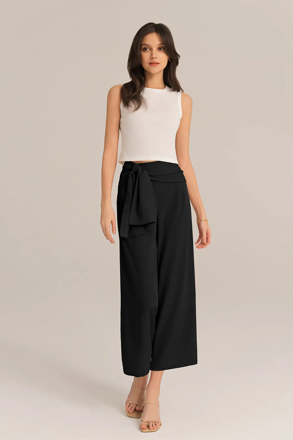 Straight-Legged OL Elastic Waist Ankle Length Pants - Black sold by Grace Karin product image thumbnail 2