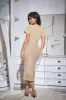 Sequined V Neck Party Long Dress - Gold sold by Grace Karin