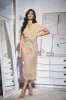 Sequined V Neck Party Long Dress - Gold sold by Grace Karin