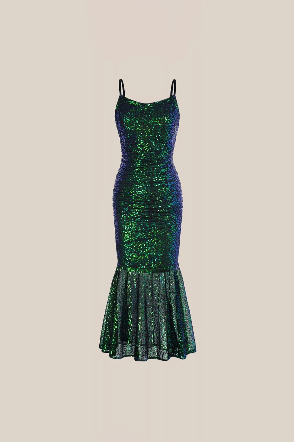 Sequined Mermaid Hem Ruched Bodycon Party Cami-Dress sold by Grace Karin product image thumbnail 3