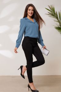 GRACE KARIN Lapel Collar Puffed Long Sleeve Button-up Blouse sold by Grace Karin