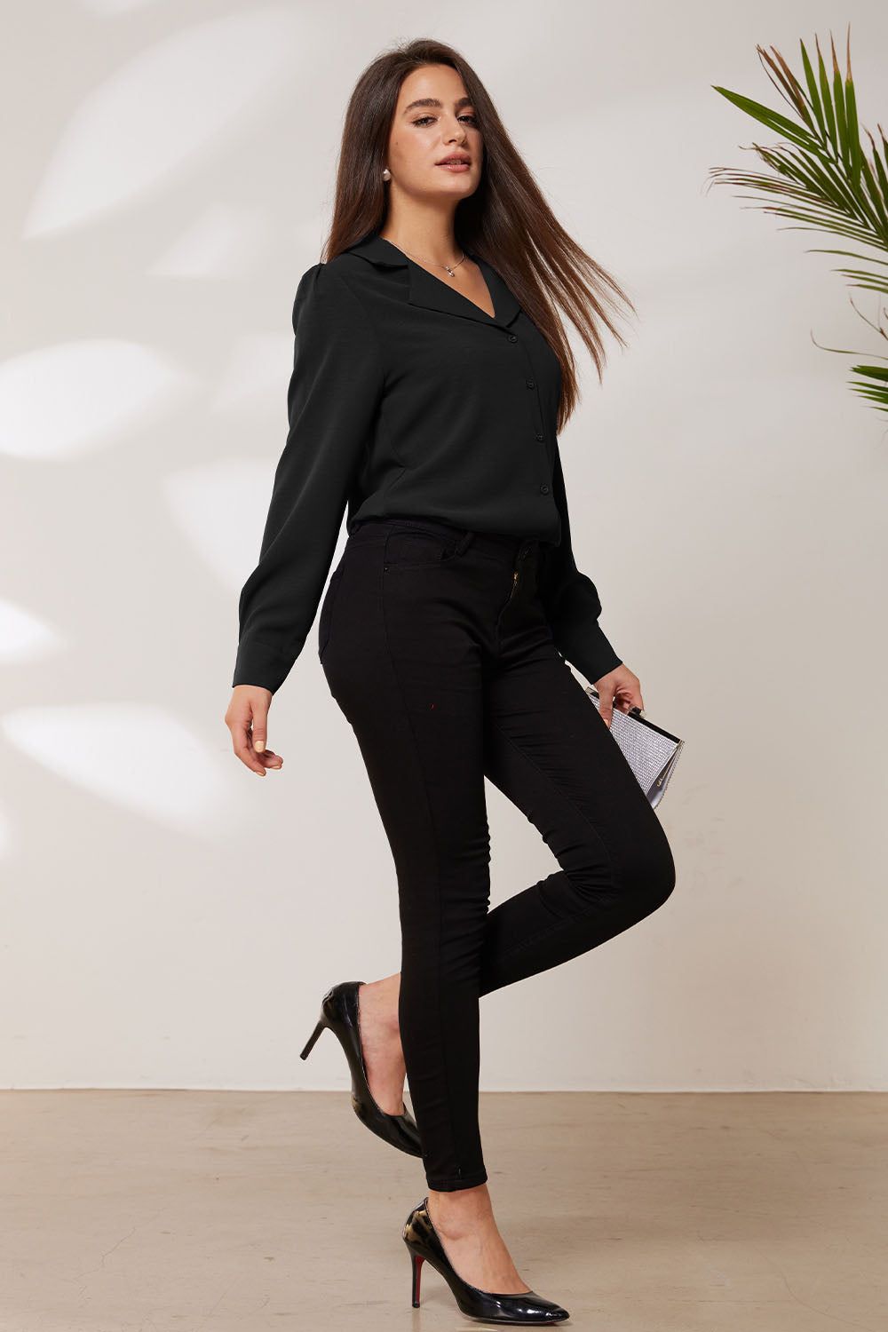 GRACE KARIN Lapel Collar Puffed Long Sleeve Button-up Blouse sold by Grace Karin product image thumbnail 10