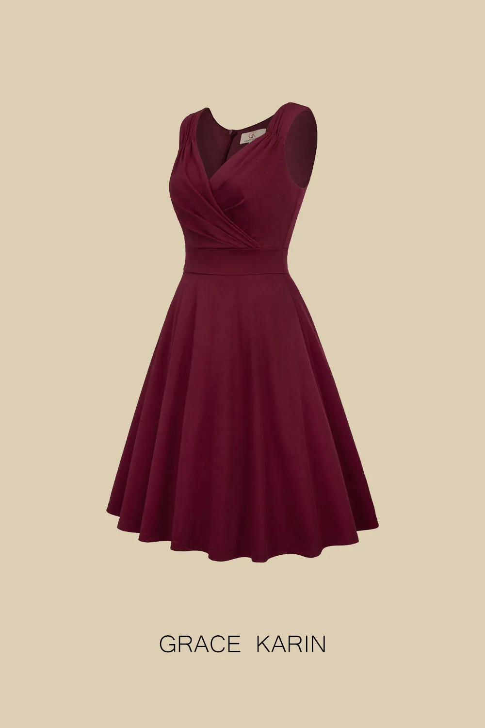 GRACE KARIN Sleeveless V-Neck Flared A-Line Dress sold by Grace Karin product image thumbnail 4