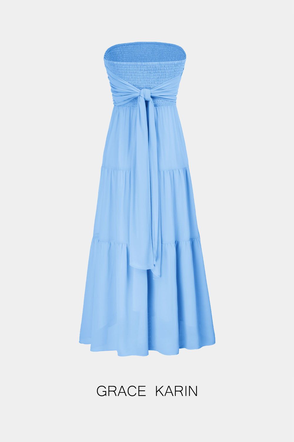 GRACE KARIN Two-Way Strapless/Halter Tiered Flared A-Line Dress sold by Grace Karin product image thumbnail 4