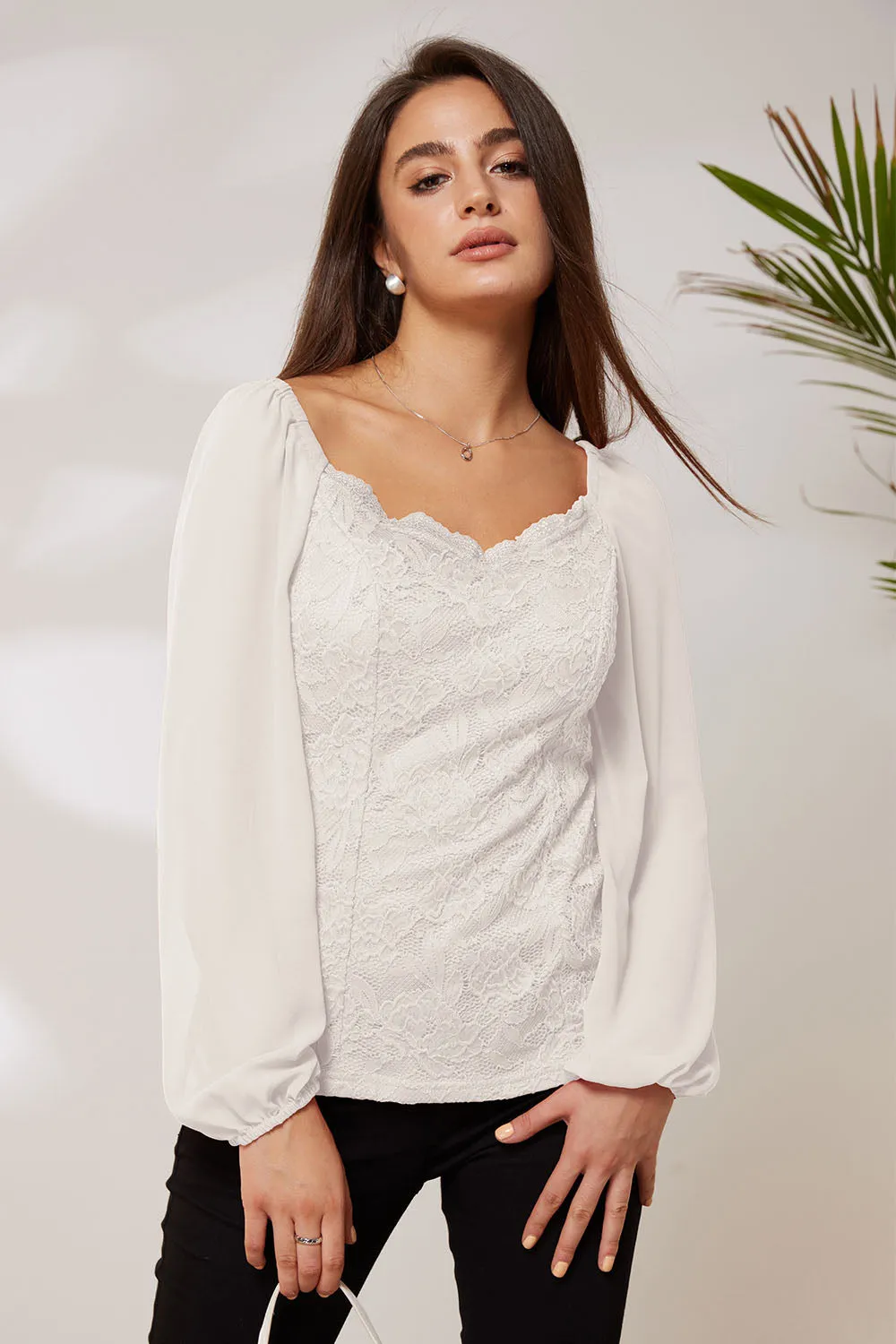 GK Lace Patchwork Party Top sold by Grace Karin product image thumbnail 2