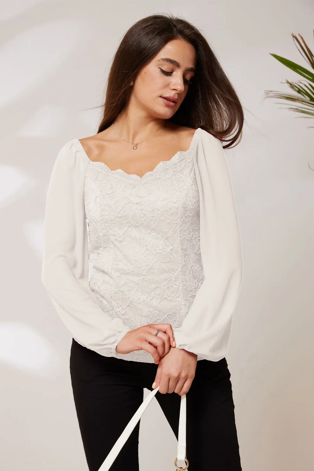 GK Lace Patchwork Party Top sold by Grace Karin product image thumbnail 3