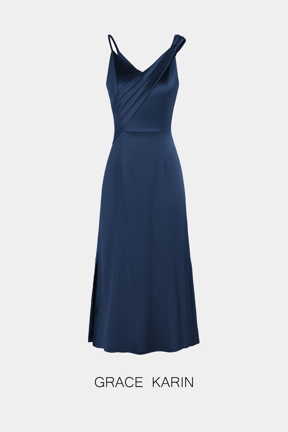 GRACE KARIN Side Slit Party Dress Asymmetric Shoulder V-Neck A-Line Midi Dress sold by Grace Karin product image thumbnail 6