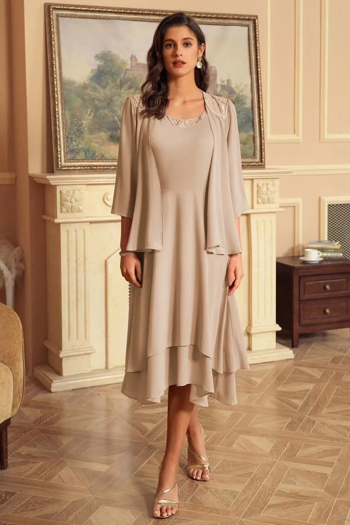 Sequin Chiffon Two Piece Midi Dresses sold by Grace Karin product image thumbnail 2