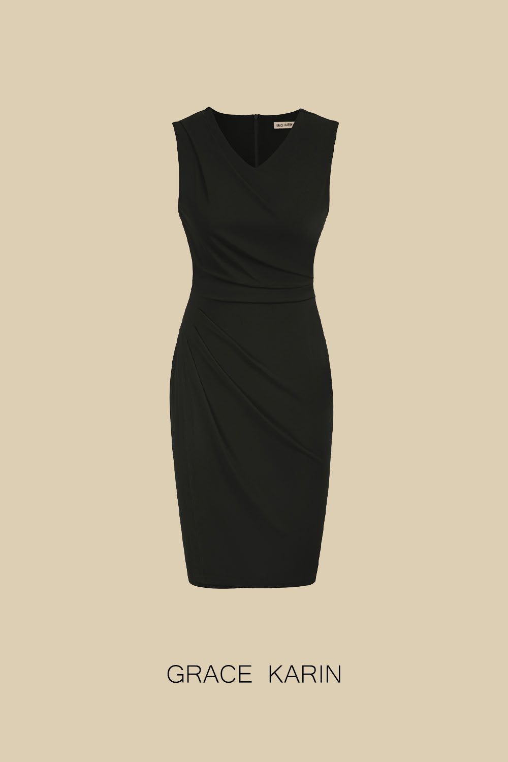 GRACE KARIN Ruched Bodycon Hips-Wrapped Dress sold by Grace Karin product image thumbnail 4