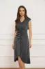 GK Women Ruched Party Dress Cap Sleeve V-Neck Irregular Hem A-Line Dress sold by Grace Karin