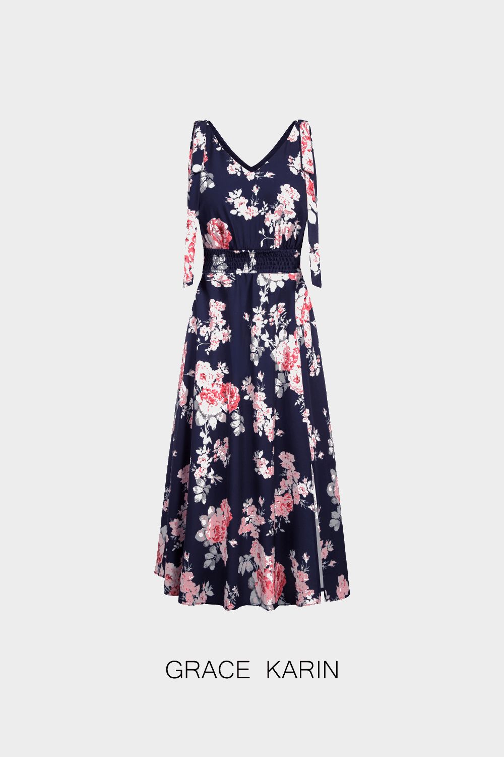 GRACE KARIN Front Slit Elastic Waist Flared A-Line Dress sold by Grace Karin product image thumbnail 2