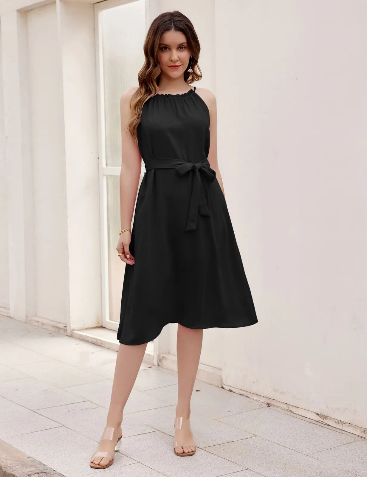 GRACE KARIN Halterneck A-Line Dress with Belt sold by Grace Karin product image thumbnail 2
