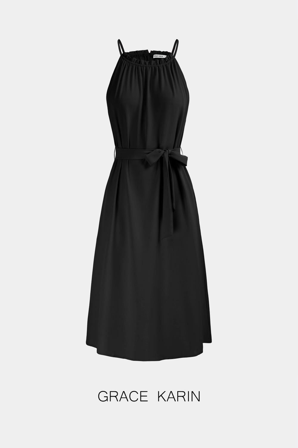 【$19.99 Flash Sale!】GRACE KARIN Halterneck A-Line Dress with Belt sold by Grace Karin product image thumbnail 3