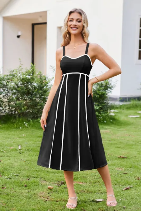 Casual Spaghetti Straps Smocked Sleeveless Flowy Midi Dress sold by Grace Karin