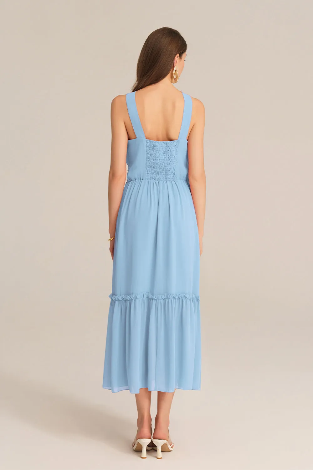 Ruched Halterneck Flared A-Line Dress - Blue sold by Grace Karin product image thumbnail 5