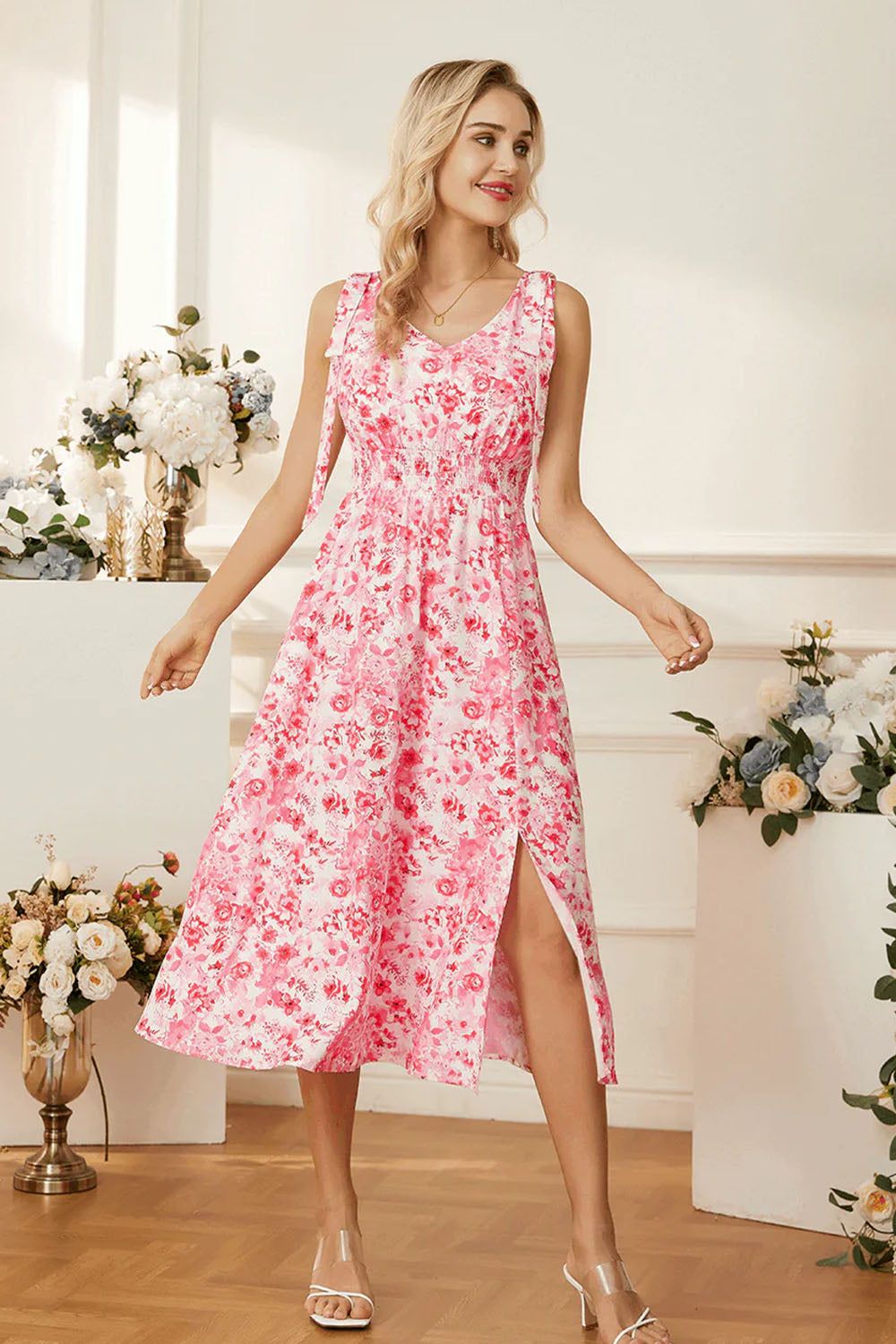 【$19.99 Flash Sale!】GRACE KARIN Front Slit Elastic Waist Flared A-Line Dress sold by Grace Karin