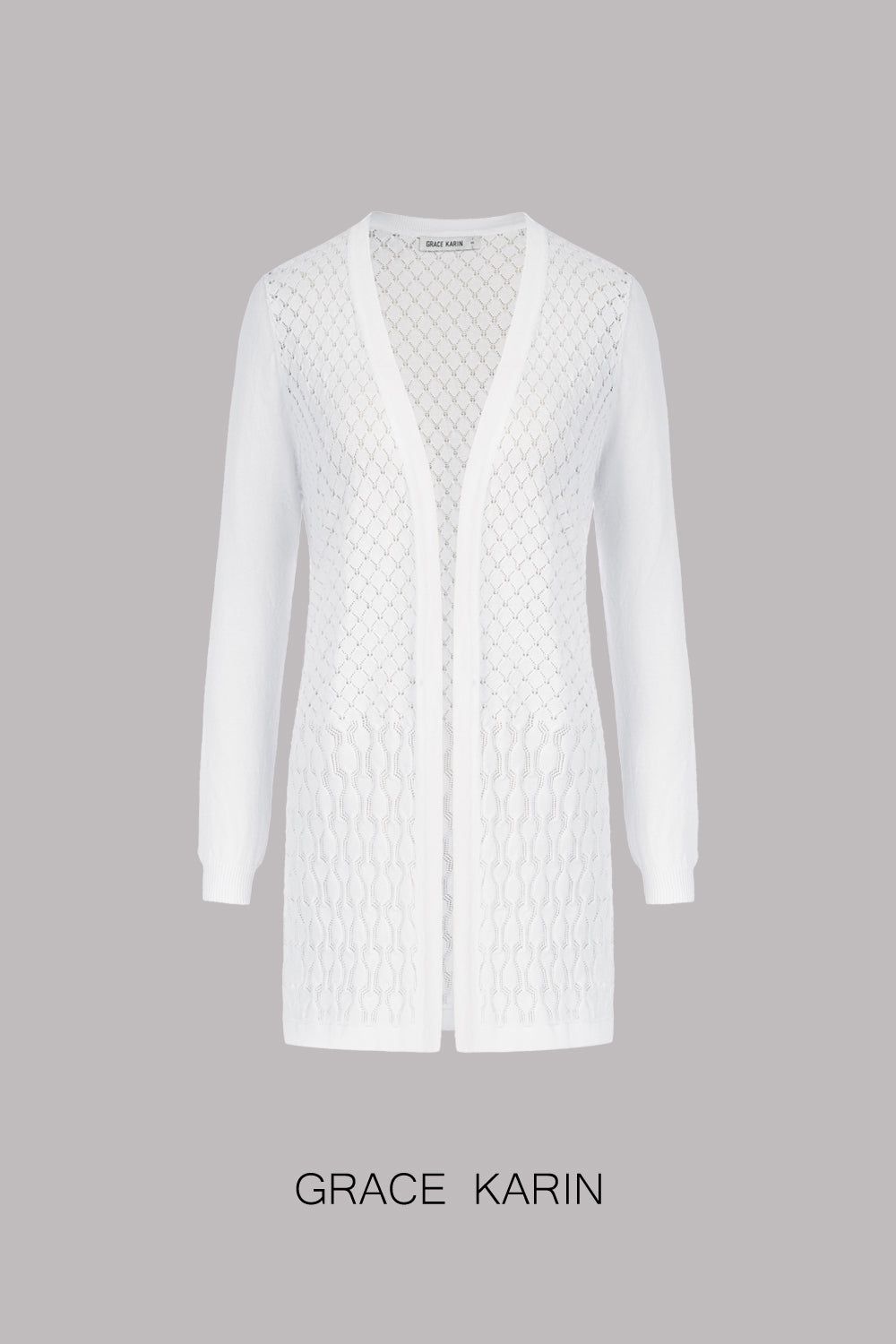 【$19.99 Flash Sale!】GRACE KARIN Hollowed-out Open Front Mid-Thigh Knitwear sold by Grace Karin