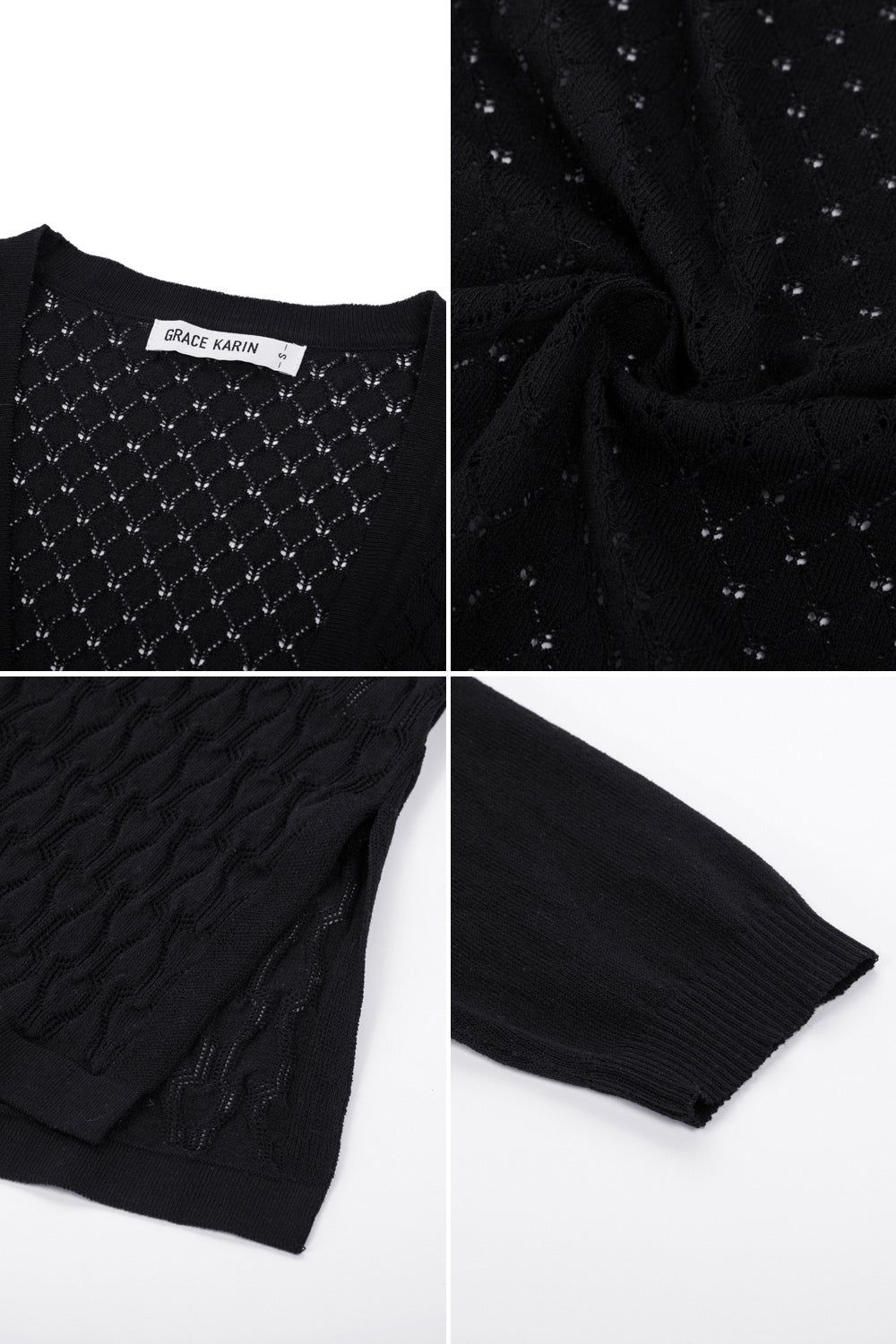 【$19.99 Flash Sale!】GRACE KARIN Hollowed-out Open Front Mid-Thigh Knitwear sold by Grace Karin product image thumbnail 6