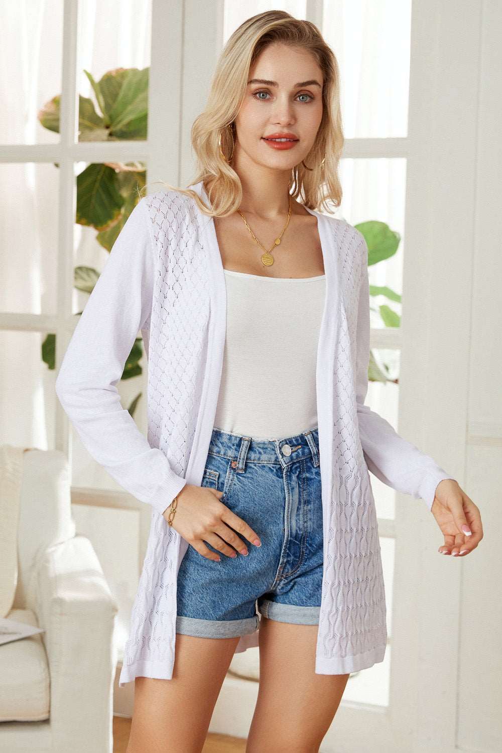 【$19.99 Flash Sale!】GRACE KARIN Hollowed-out Open Front Mid-Thigh Knitwear sold by Grace Karin product image thumbnail 3