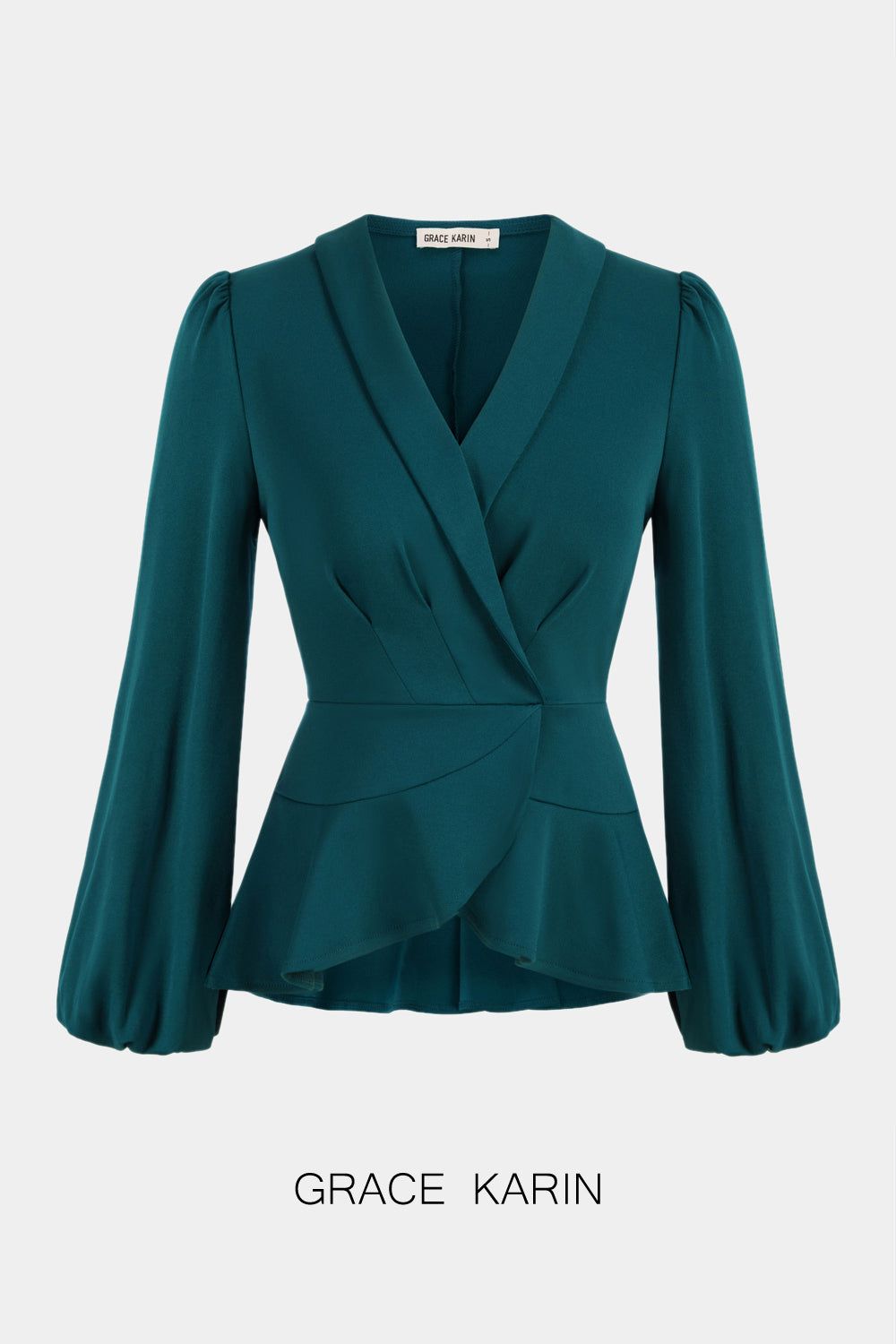 GRACE KARIN Shawl Lapel OL Irregular Wrap Hem Tops sold by Grace Karin