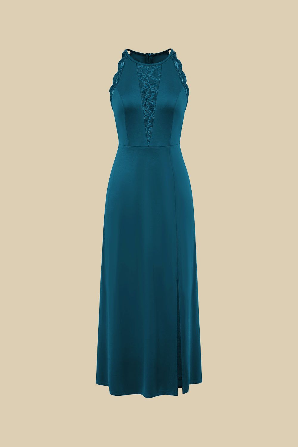 GK Women Lace Patchwork Party Dress Front Slit Halterneck Maxi Dress sold by Grace Karin product image thumbnail 2