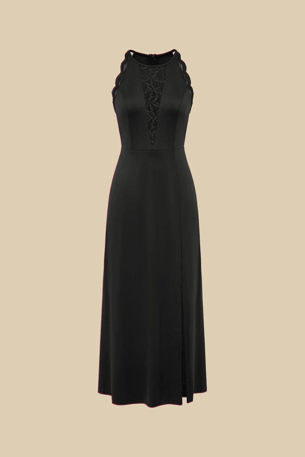 GK Women Lace Patchwork Party Dress Front Slit Halterneck Maxi Dress sold by Grace Karin product image thumbnail 3