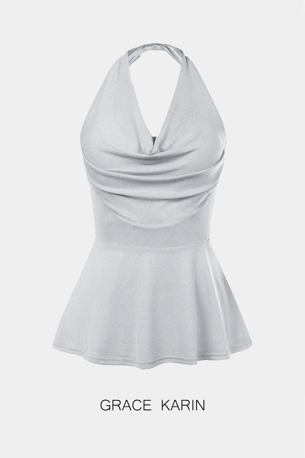 GK Women Halterneck Party Tops Backless Cowl Neck A-Line Tops sold by Grace Karin product image thumbnail 4