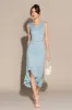 Ruched Sleeveless V-Neck Irregular Hem Bodycon Party Dress - Blue sold by Grace Karin
