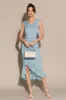 Ruched Sleeveless V-Neck Irregular Hem Bodycon Party Dress - Blue sold by Grace Karin